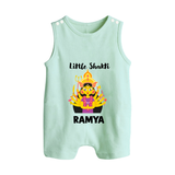 Little Shakti Durga Maa Baby Button Romper - MINT GREEN - New Born (Chest 18")