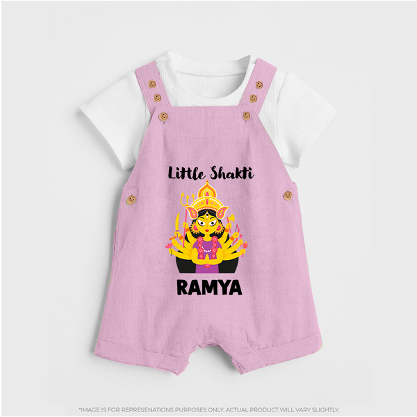 Little Shakti Durga Maa Baby Dungaree - BABY PINK - 0 - 5 Months Old (Chest 18")