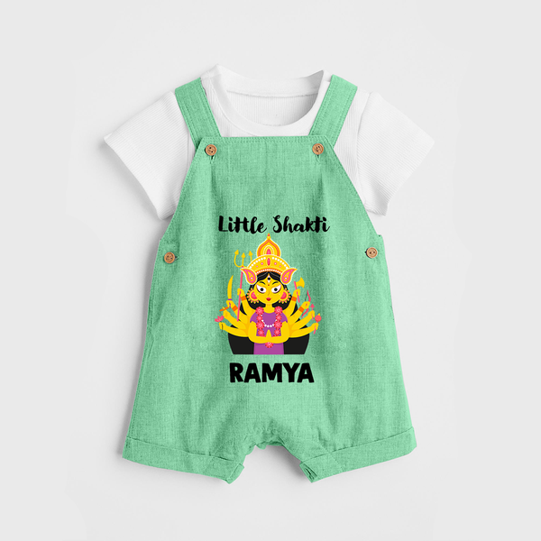 Little Shakti Durga Maa Baby Dungaree - GREEN - 0 - 5 Months Old (Chest 18")