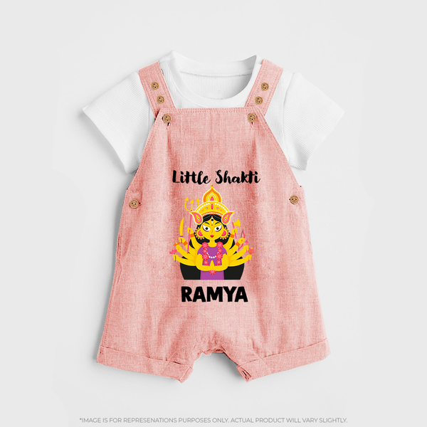 Little Shakti Durga Maa Baby Dungaree - PEACH - 0 - 5 Months Old (Chest 18")