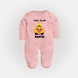 Little Shakti Durga Maa Baby Full Body Suit - BABY PINK - New Born (Chest 7.5")