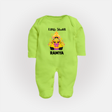 Little Shakti Durga Maa Baby Full Body Suit - LIME GREEN - New Born (Chest 7.5")