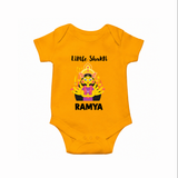 Little Shakti Durga Maa Baby Romper - CHROME YELLOW - New Born (Chest 14")