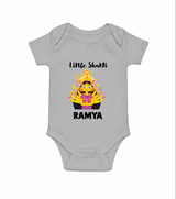 Little Shakti Durga Maa Baby Romper - GREY - New Born (Chest 14")