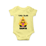 Little Shakti Durga Maa Baby Romper - PASTEL YELLOW - New Born (Chest 14")