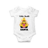 Little Shakti Durga Maa Baby Romper - WHITE - New Born (Chest 14")