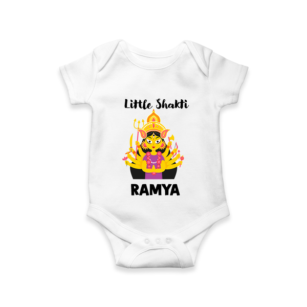 Little Shakti Durga Maa Baby Romper - WHITE - New Born (Chest 14")