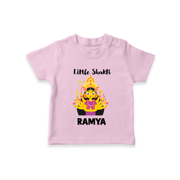 Little Shakti Durga Maa Baby T Shirt - BABY PINK - 0-5 Months Old (Chest 17")