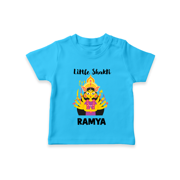 Little Shakti Durga Maa Baby T Shirt - SKY BLUE - 0-5 Months Old (Chest 17")