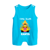 Little Shakti Durga Maa Baby Button Romper - SKY BLUE - New Born (Chest 18")