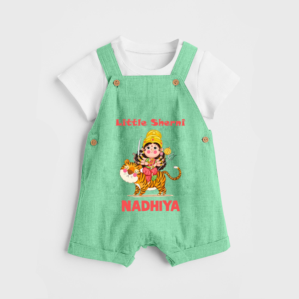 Little Sherni Goddess & Tiger Baby Dungaree - GREEN - 0 - 5 Months Old (Chest 18")