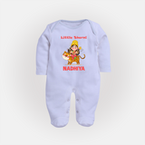 Little Sherni Goddess & Tiger Baby Full Body Suit - BABY BLUE - New Born (Chest 7.5")