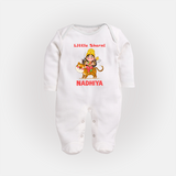 Little Sherni Goddess & Tiger Baby Full Body Suit - WHITE - New Born (Chest 7.5")