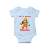 Little Sherni Goddess & Tiger Baby Romper - BABY BLUE - New Born (Chest 14")