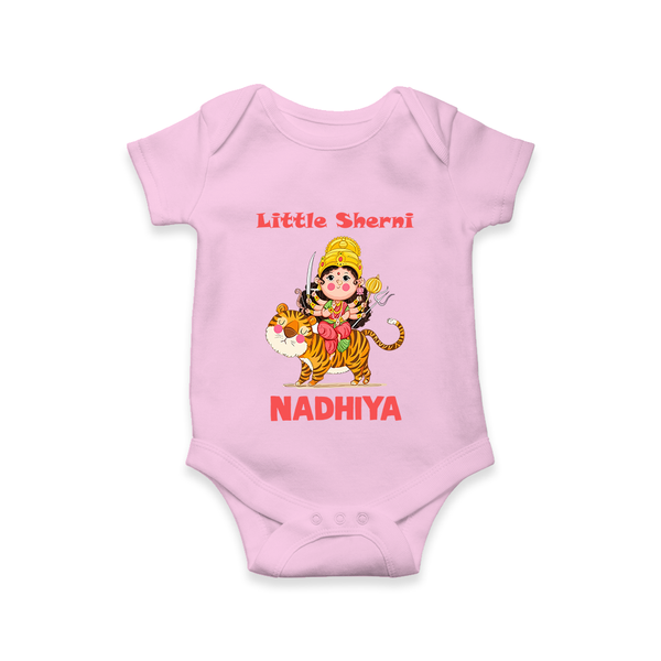 Little Sherni Goddess & Tiger Baby Romper - BABY PINK - New Born (Chest 14")
