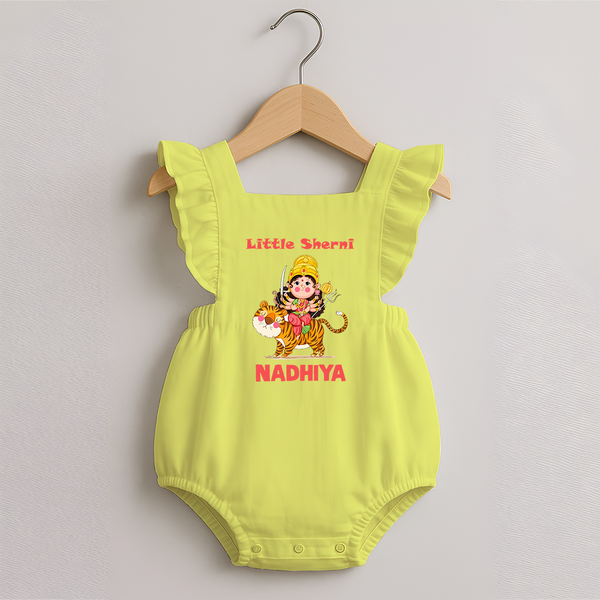 Little Sherni Goddess & Tiger Baby Romper Frock - PASTEL YELLOW - 0 - 3 Months Old (Chest 19")