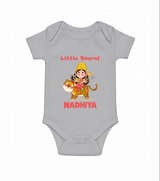 Little Sherni Goddess & Tiger Baby Romper - GREY - New Born (Chest 14")