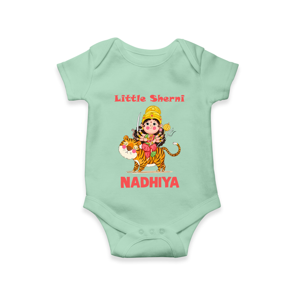 Little Sherni Goddess & Tiger Baby Romper - MINT GREEN - New Born (Chest 14")