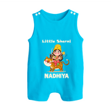 Little Sherni Goddess & Tiger Baby Button Romper - SKY BLUE - New Born (Chest 18")