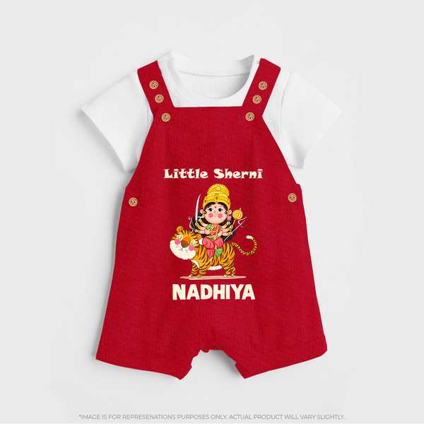 Little Sherni Goddess & Tiger Baby Dungaree - RED - 0 - 5 Months Old (Chest 18")