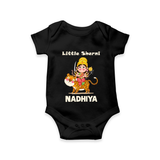 Little Sherni Goddess & Tiger Baby Romper - BLACK - New Born (Chest 14")