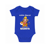Little Sherni Goddess & Tiger Baby Romper - COBALT BLUE - New Born (Chest 14")