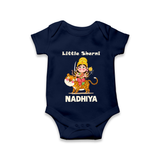 Little Sherni Goddess & Tiger Baby Romper - NAVY BLUE - New Born (Chest 14")