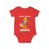 Little Sherni Goddess & Tiger Baby Romper - RED - New Born (Chest 14")