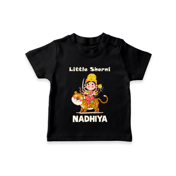 Little Sherni Goddess & Tiger Baby T Shirt - BLACK - 0-5 Months Old (Chest 17")