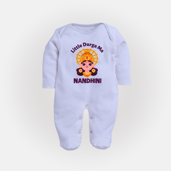 Little Durga Maa Goddess Face Baby Full Body Suit - BABY BLUE - New Born (Chest 7.5")