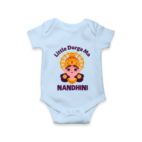 Little Durga Maa Goddess Face Baby Romper - BABY BLUE - New Born (Chest 14")