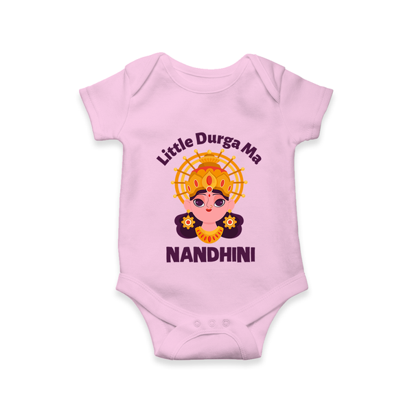 Little Durga Maa Goddess Face Baby Romper - BABY PINK - New Born (Chest 14")