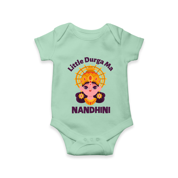 Little Durga Maa Goddess Face Baby Romper - MINT GREEN - New Born (Chest 14")
