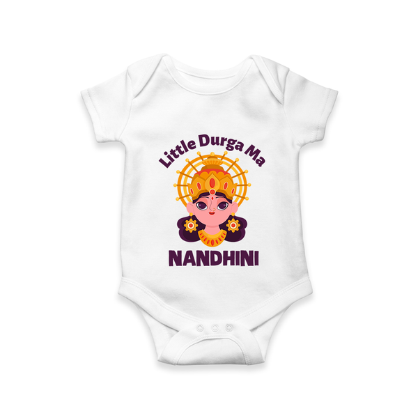 Little Durga Maa Goddess Face Baby Romper - WHITE - New Born (Chest 14")