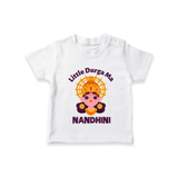 Little Durga Maa Goddess Face Baby T Shirt - WHITE - 0-5 Months Old (Chest 17")