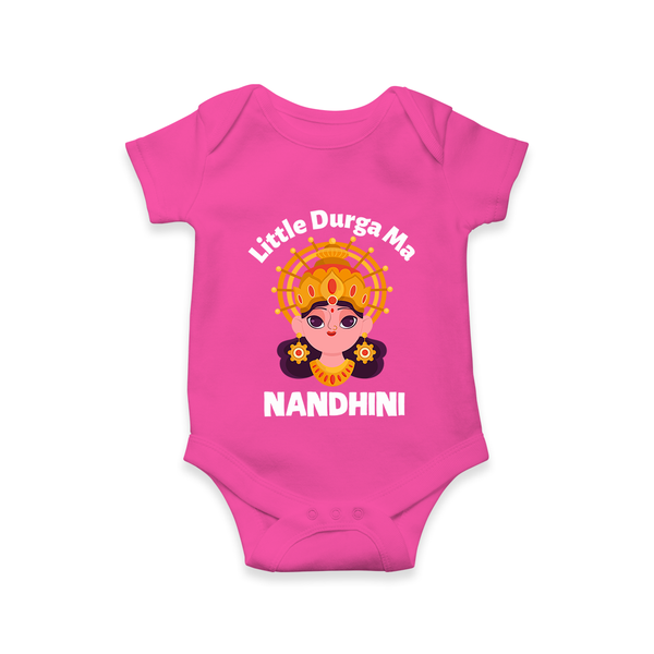 Little Durga Maa Goddess Face Baby Romper - HOT PINK - New Born (Chest 14")