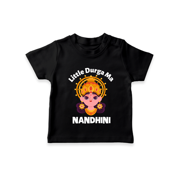 Little Durga Maa Goddess Face Baby T Shirt - BLACK - 0-5 Months Old (Chest 17")
