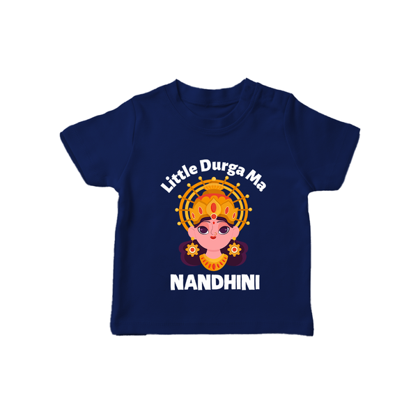 Little Durga Maa Goddess Face Baby T Shirt - NAVY BLUE - 0-5 Months Old (Chest 17")