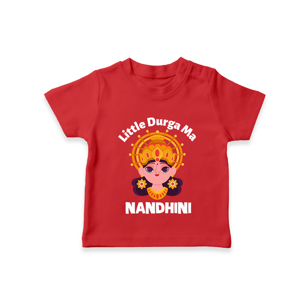 Little Durga Maa Goddess Face Baby T Shirt - RED - 0-5 Months Old (Chest 17")