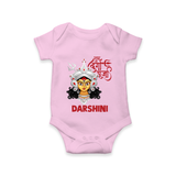 Shubh Durga Maa Divine Face Baby Romper - BABY PINK - New Born (Chest 14")