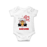 Shubh Durga Maa Divine Face Baby Romper - WHITE - New Born (Chest 14")