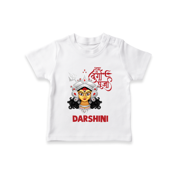 Shubh Durga Maa Divine Face Baby T Shirt - WHITE - 0-5 Months Old (Chest 17")