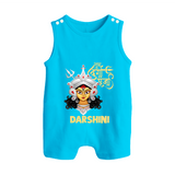 Shubh Durga Maa Divine Face Baby Button Romper - SKY BLUE - New Born (Chest 18")