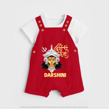 Shubh Durga Maa Divine Face Baby Dungaree - RED - 0 - 5 Months Old (Chest 18")