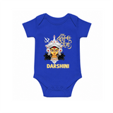 Shubh Durga Maa Divine Face Baby Romper - COBALT BLUE - New Born (Chest 14")