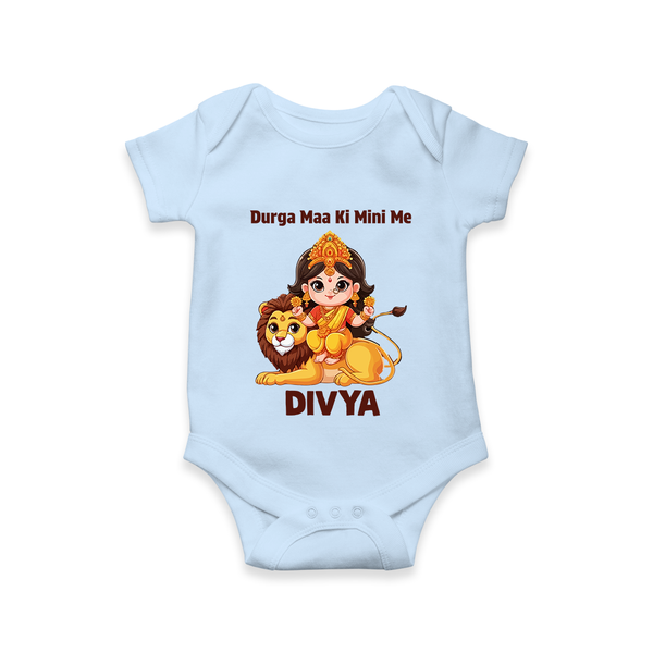 Durga Maa Ki Mini Me Goddess & Lion Baby Romper - BABY BLUE - New Born (Chest 14")