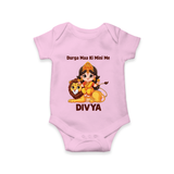 Durga Maa Ki Mini Me Goddess & Lion Baby Romper - BABY PINK - New Born (Chest 14")