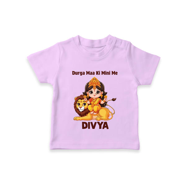 Durga Maa Ki Mini Me Goddess & Lion Baby T Shirt - LILAC - 0-5 Months Old (Chest 17")