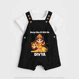 Durga Maa Ki Mini Me Goddess & Lion Baby Dungaree - BLACK - 0 - 5 Months Old (Chest 18")