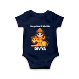 Durga Maa Ki Mini Me Goddess & Lion Baby Romper - NAVY BLUE - New Born (Chest 14")